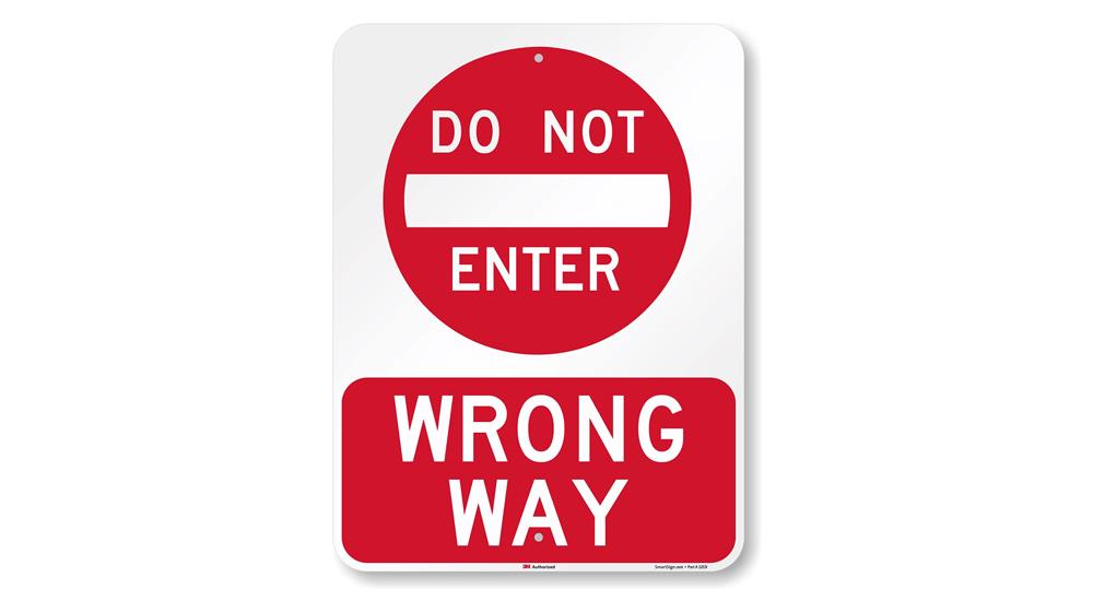 martSign 24 x 18 inch “Do Not Enter - Wrong Way” Metal Sign