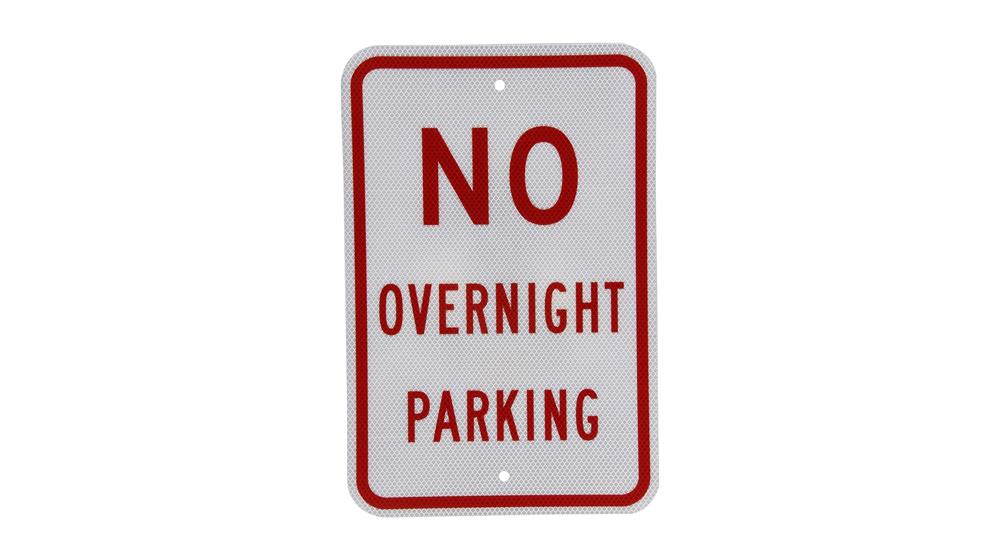 SmartSign - K-4266-DG-12x18 No Overnight Parking Sign