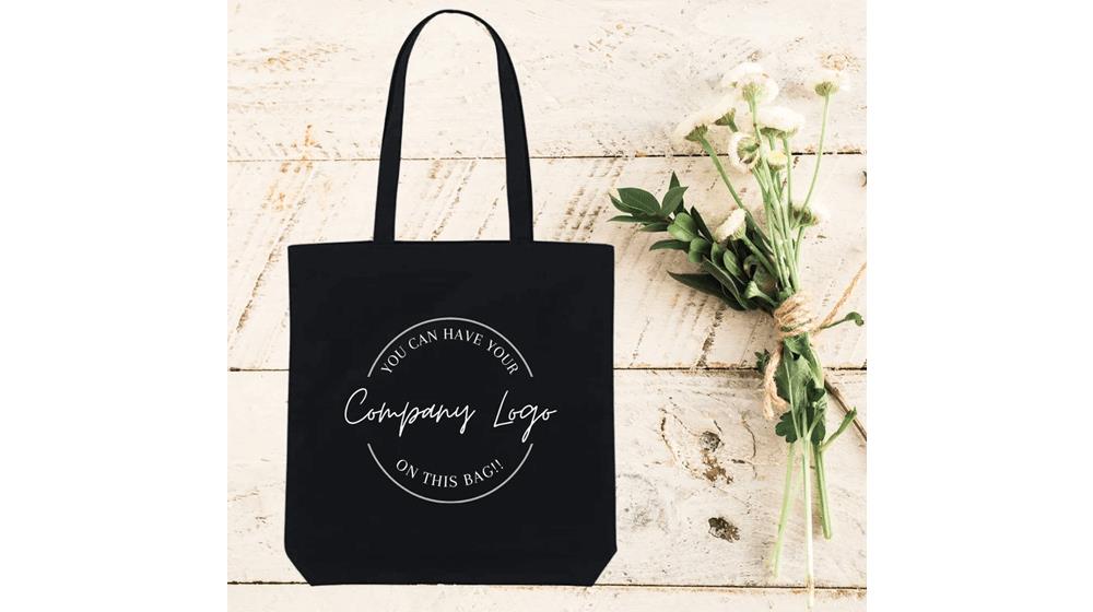 Personalized Black Canvas Bag, Company Logo Tote,Personalized Tote