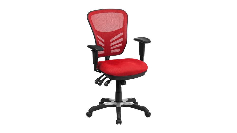 Flash Furniture Mid-Back Red Mesh Multifunction Executive Swivel Ergonomic Office Chair