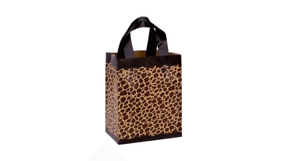 SSWBasics Leopard Frosted Plastic Shopping Bags