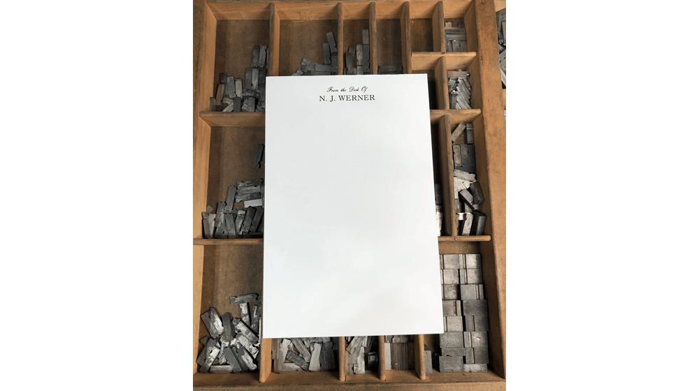 Classic Letterpress Notepads PERSONALIZED - set of 4 Pads