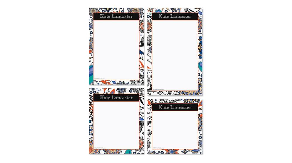 Colorful Paisley Personalized Notepads - Set of 4, 100-Sheet Pads