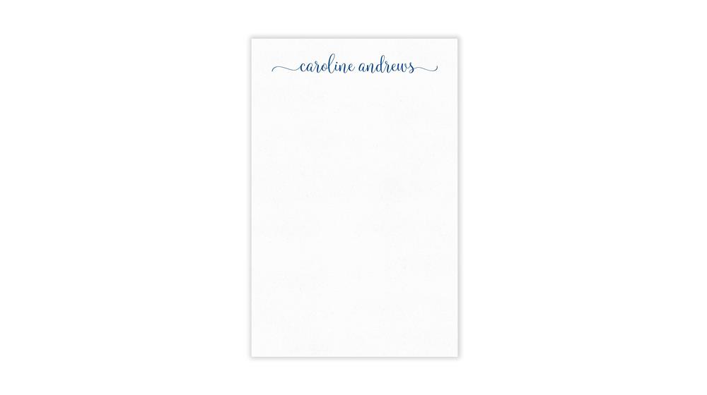 Personalized Notepad Stationery with Name in Lowercase Flourish Font