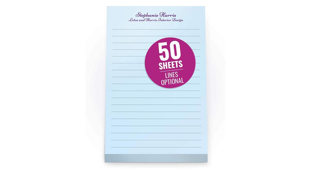 Custom Printed Blue Notepads 4 x 6 inches - Colorful Memo Pads
