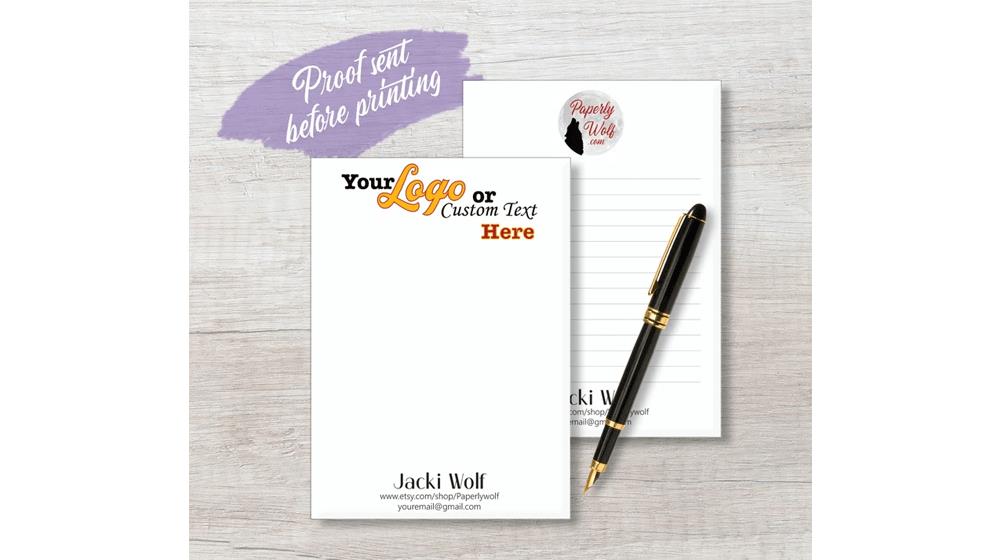 Custom Business Notepad with your Logo and Text