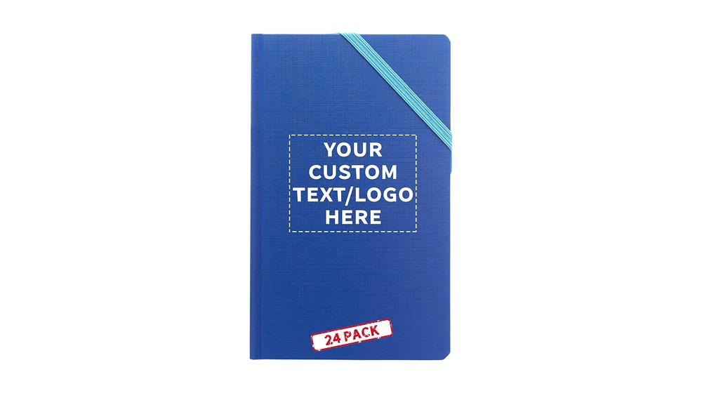 24 Hardcover Journals with Corner Band Pack - Customizable Text