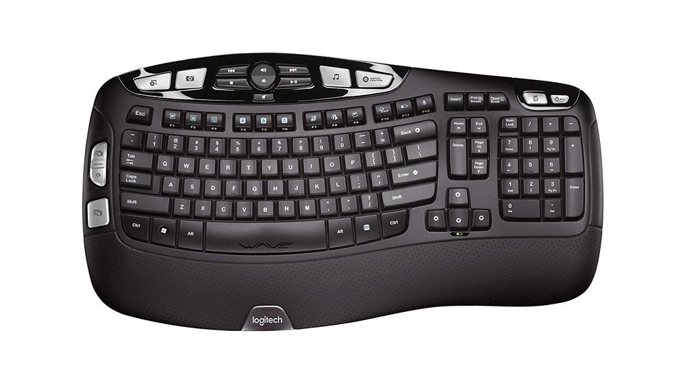 Logitech K350 Wave Ergonomic Keyboard with Unifying Wireless Technology