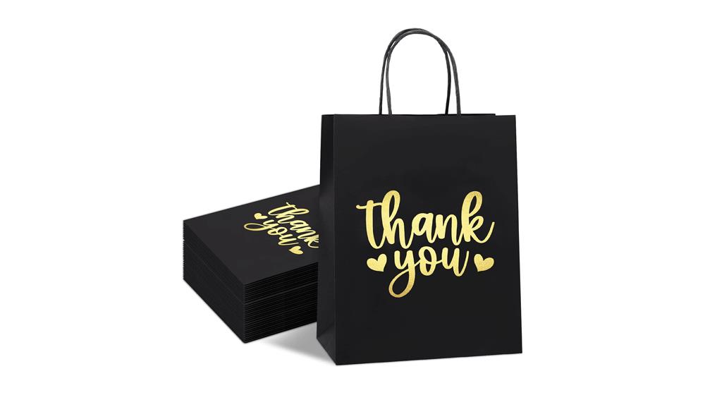 QIELSER Thank You Gift Bags Bulk 50 Pcs Medium