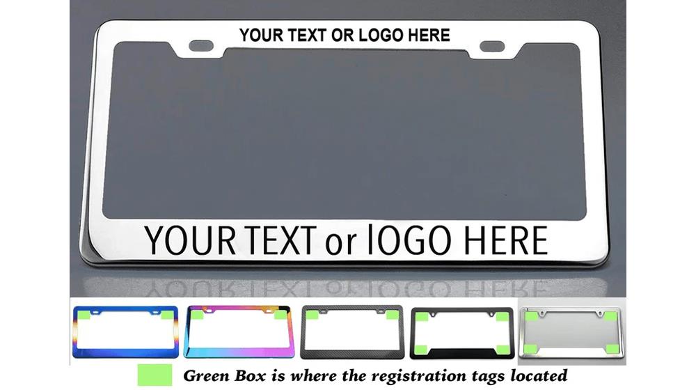 Custom License Plate Frame Laser Engraved on High Quality Stainless Steel
