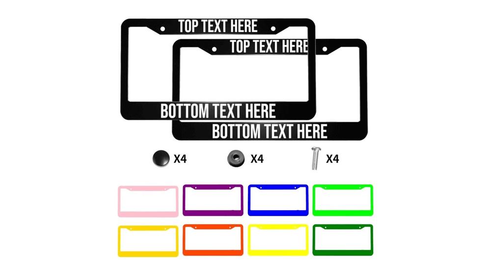 2 Pack Custom License Plate Frame for Women Men
