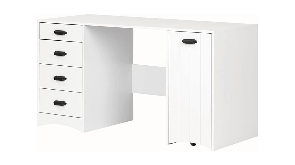 South Shore Artwork Sewing Craft Table with Storage Drawers and Scratchproof Surface