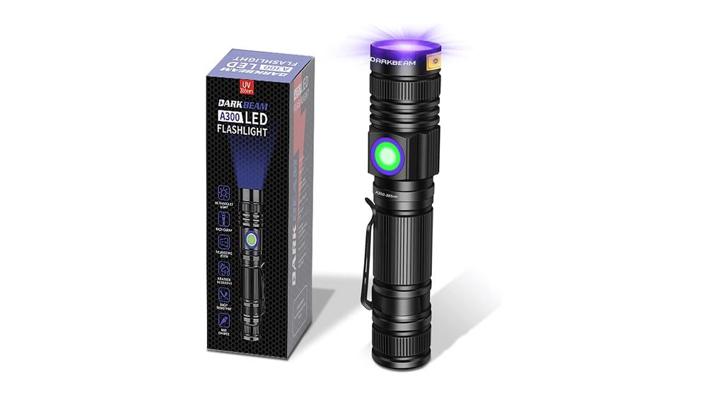 DARKBEAM UV Blacklight 365 Flashlight Rechargeable USB Woods lamp