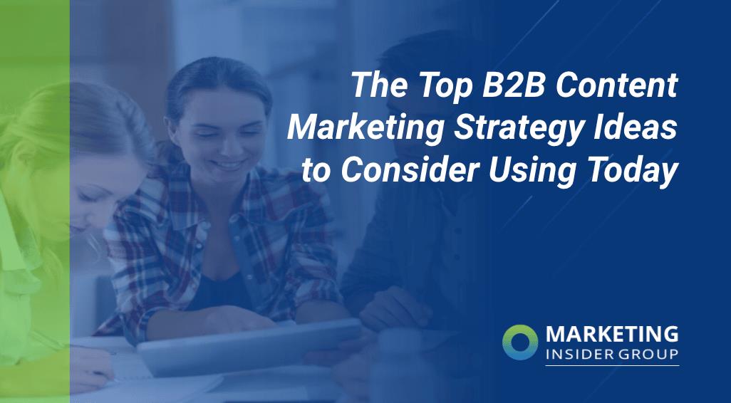 people at a desk looking at b2b content marketing strategy