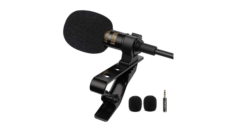 PoP voice Professional Lavalier Lapel Microphone Omnidirectional Condenser Mic for iPhone Android Smartphone