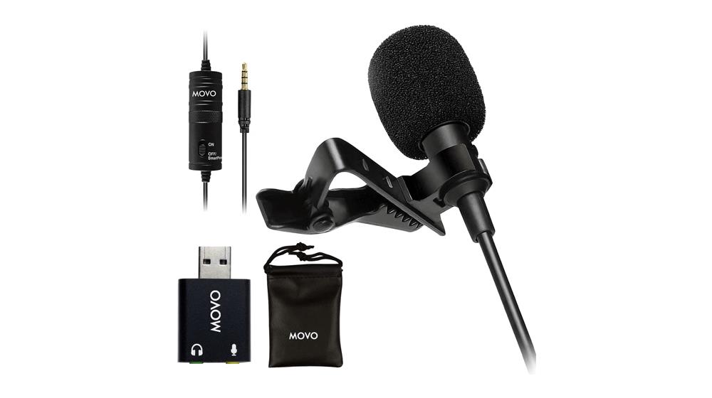 Movo LV1-USB Lavalier Microphone for Computer, Lapel Microphone