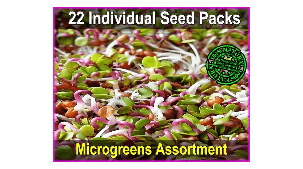 Microgreen Assortment - 11 Variety Microgreen Blend - Emergency Survival Seed Bank - Non GMO Seeds - Vegetable Seeds