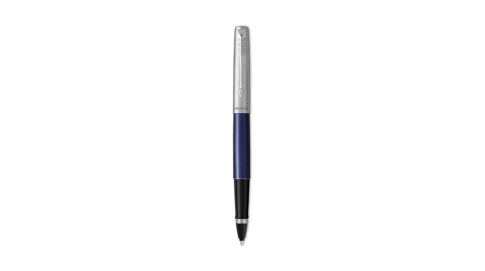 Parker Rollerball Pen, Jotter Royal Blue Rollerball Pen, Chrome Trim, Fine Tip, Black