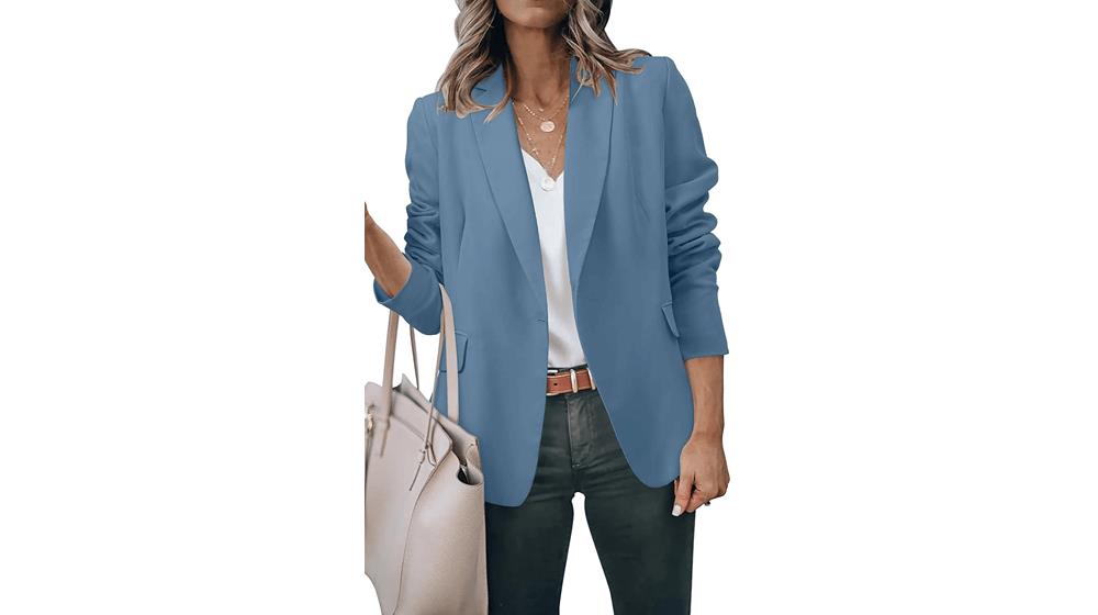 ZDLONG Women's Casual Lightweight Blazer Jacket Suits Lapel Long Sleeve for Daily, Work