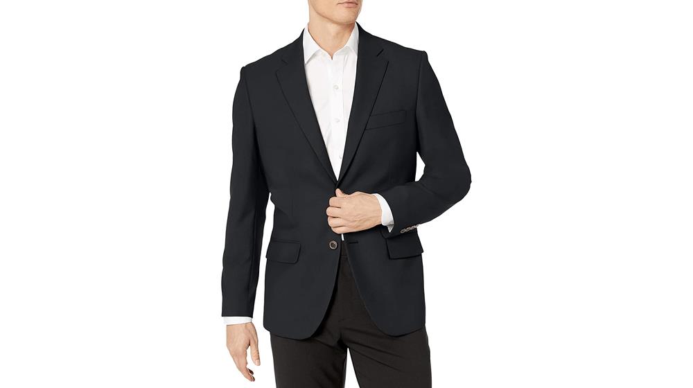 Amazon Essentials Men's Long-Sleeve Classic-fit Button-Front Stretch Blazer