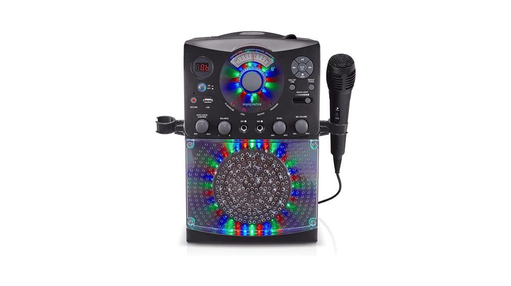 Singing Machine SML385UBK Bluetooth Karaoke System with LED Disco Lights