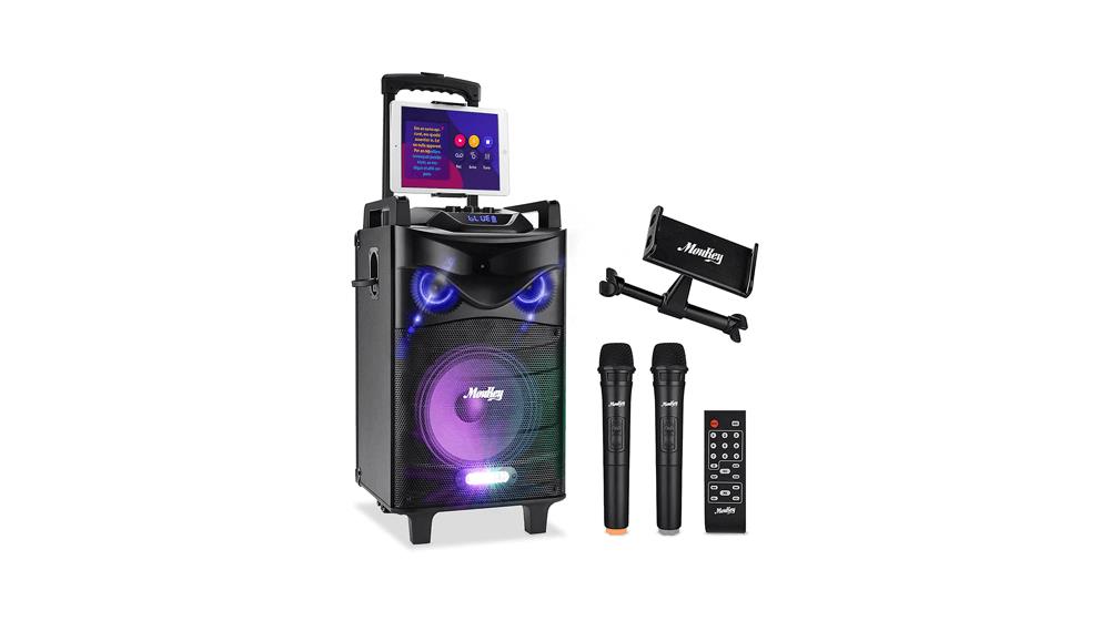 Moukey Karaoke Machine, PA System Subwoofer, Portable Bluetooth Speaker