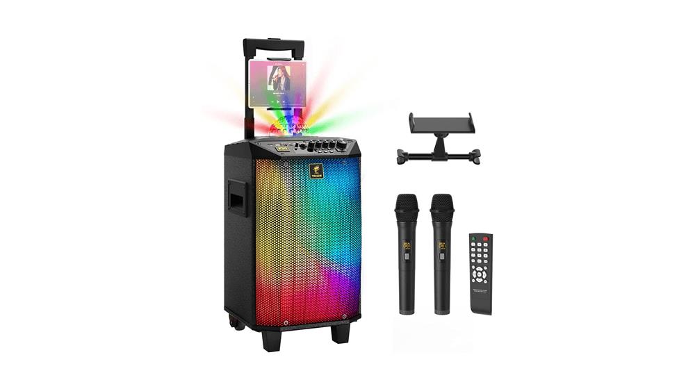 Wireless Karaoke Machine, TONOR PA System Portable Singing Speaker with Dual Wireless Microphones