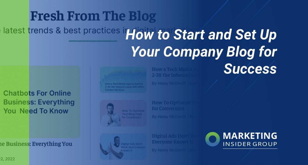 screen shot of the MIG new homepoage to show how to setup your company blog for success