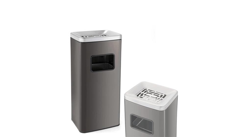 IRONWALLS Indoor Outdoor Garbage Can, Black Stainless Steel Commercial Trash Can with Lid