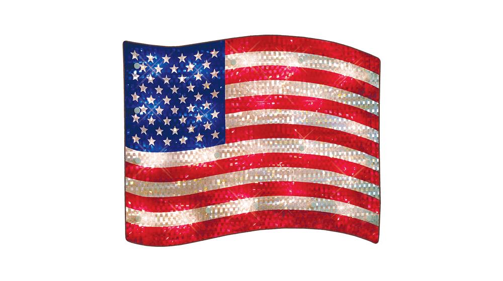 Impact Innovations Patriotic Shimmer Lighted Window Decoration, Old Glory, Multicolor