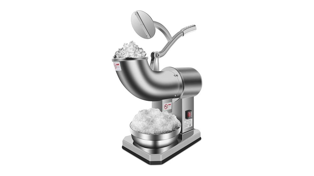 Shaved Ice Machine Electric Snow Cone Maker Machine Ice Crusher Dual Blades