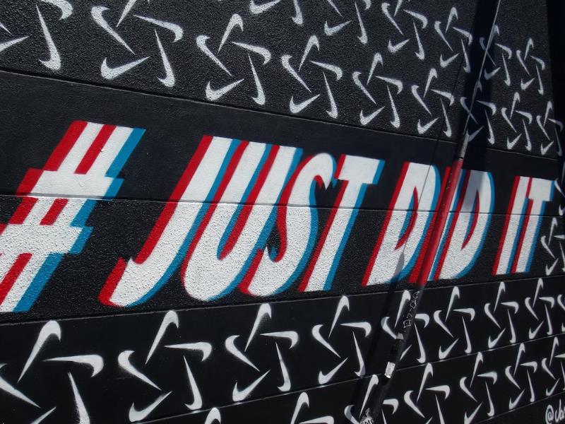 top tiktok hashtags - just did it hashtag written on blackboard