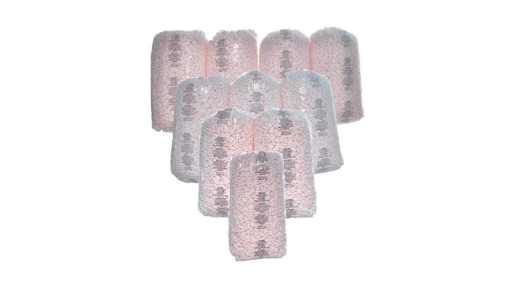 Bubblefast Brand 35 cu. ft. (225 gallons) Pink Anti Static Packing Peanuts