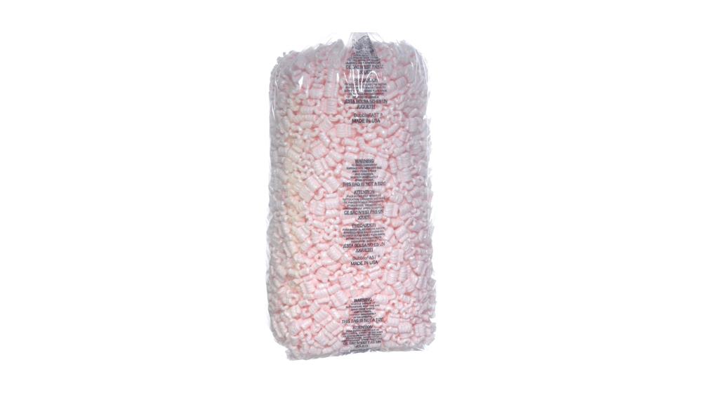 Bubblefast! Brand 3.5 cu. ft. (22.5 Gallons) Pink Anti-Static Packing Peanuts