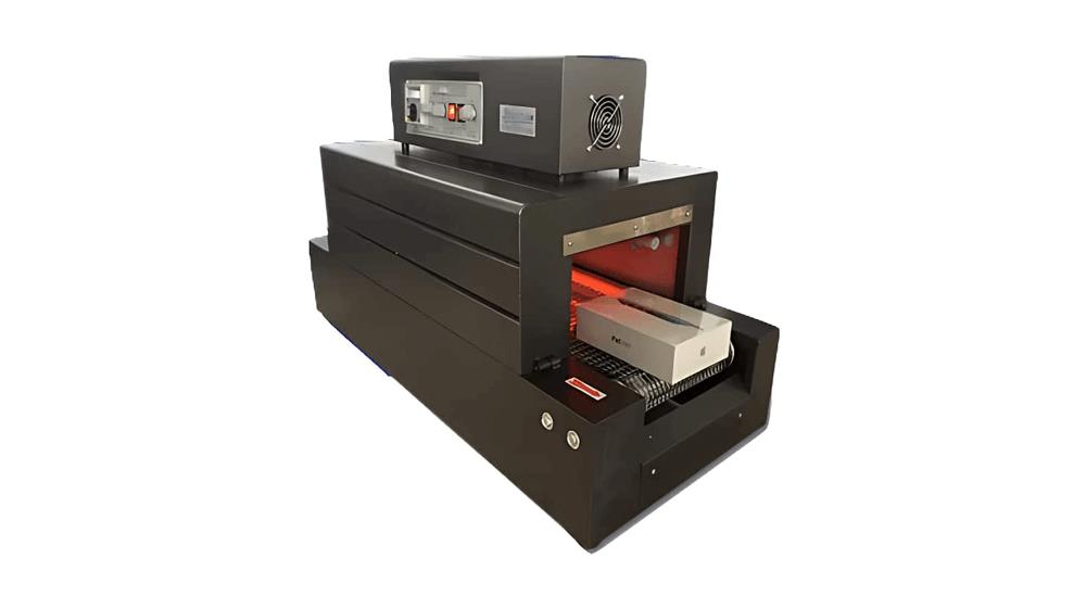 Semi-automatic plastic film shrink wrapping