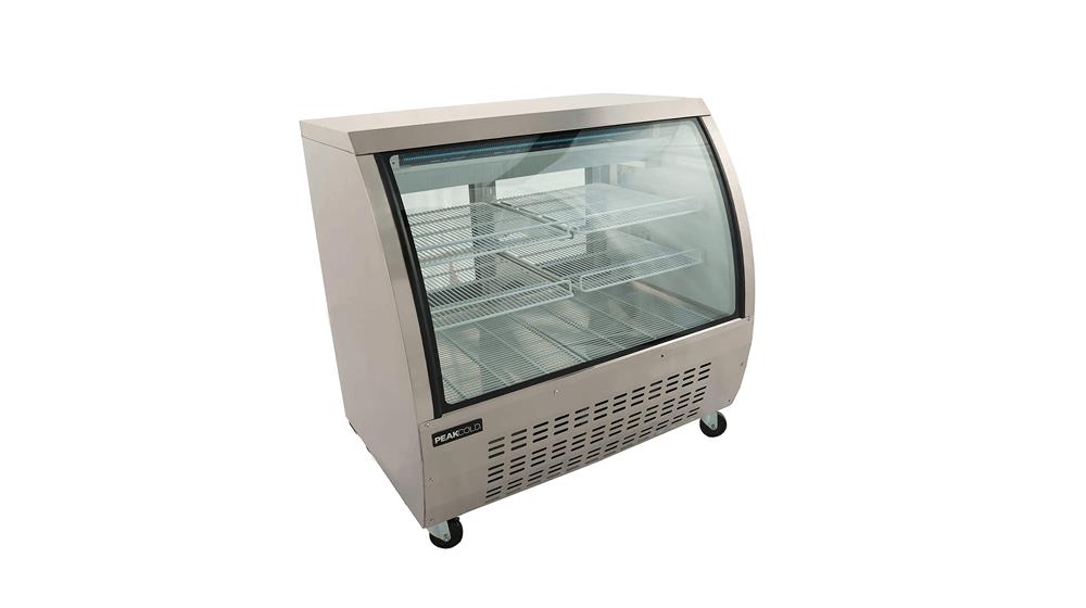 PEAKCOLD Stainless Steel Small Curved Glass Deli Case