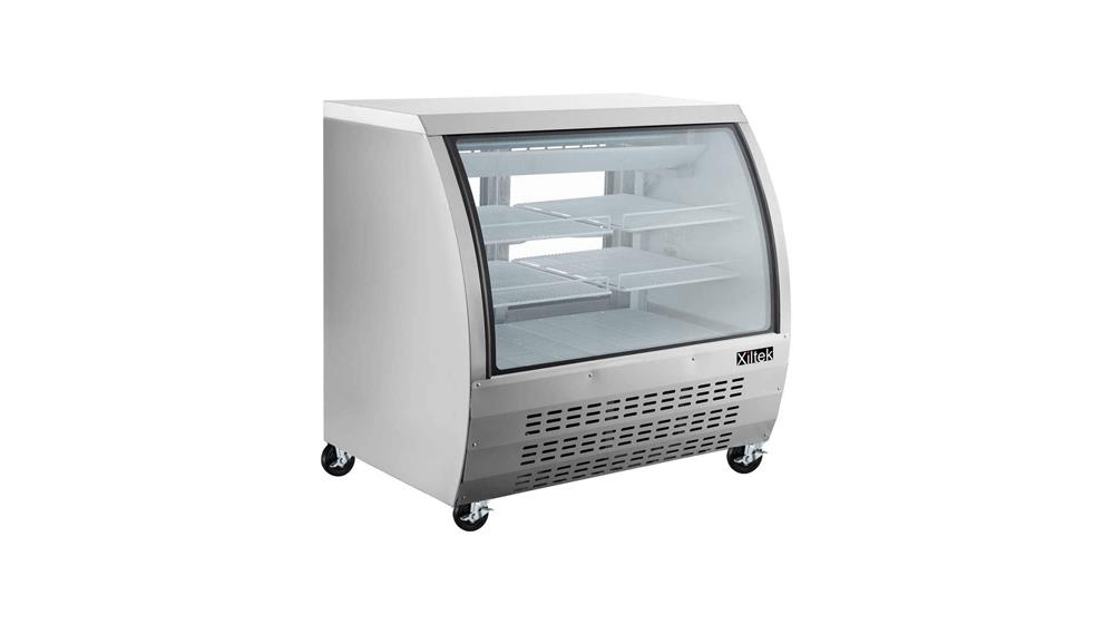 Xiltek 48-inch All Stainless Steel Commercial Curved Glass Refrigerated Deli Case
