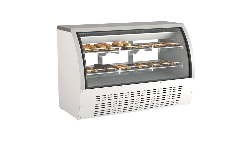 Krollen Industrial 64-inch White Curved Glass Refrigerated Deli Case