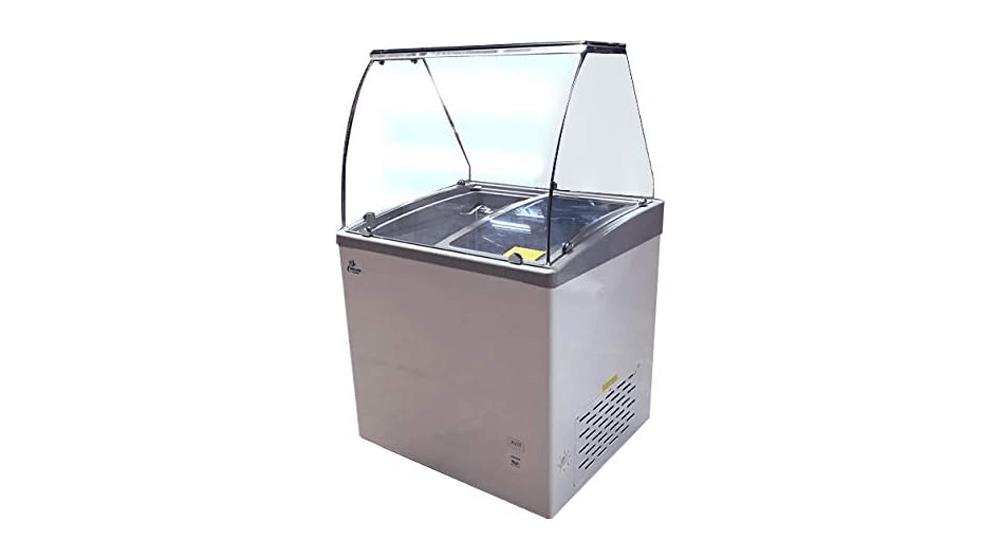 Gelato Freezer Display Case Dipping Cabinet Pan Ice cream showcase Curved Clear Glass