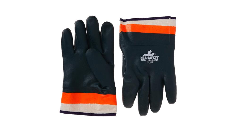 MCR Safety Double-Dipped PVC Jersey Lined Sandpaper Finish Men's Gloves