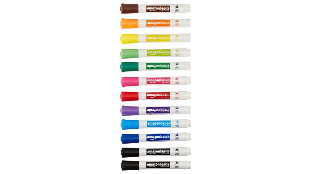 AmazonBasics Dry Erase White Board Markers - Low Odor