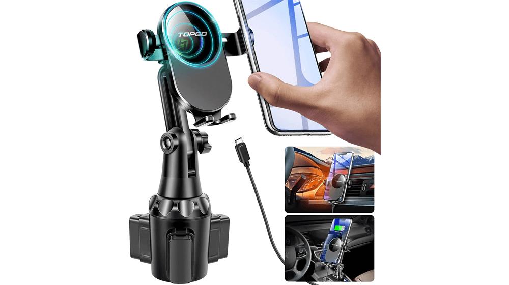 TOPGO Cup Holder Phone Mount Wireless Charger