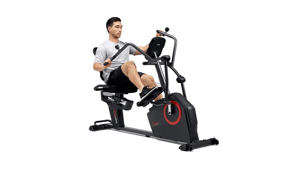 Sunny Health & Fitness Elite Recumbent Cross Trainer & Elliptical Machine with Arm Exercisers