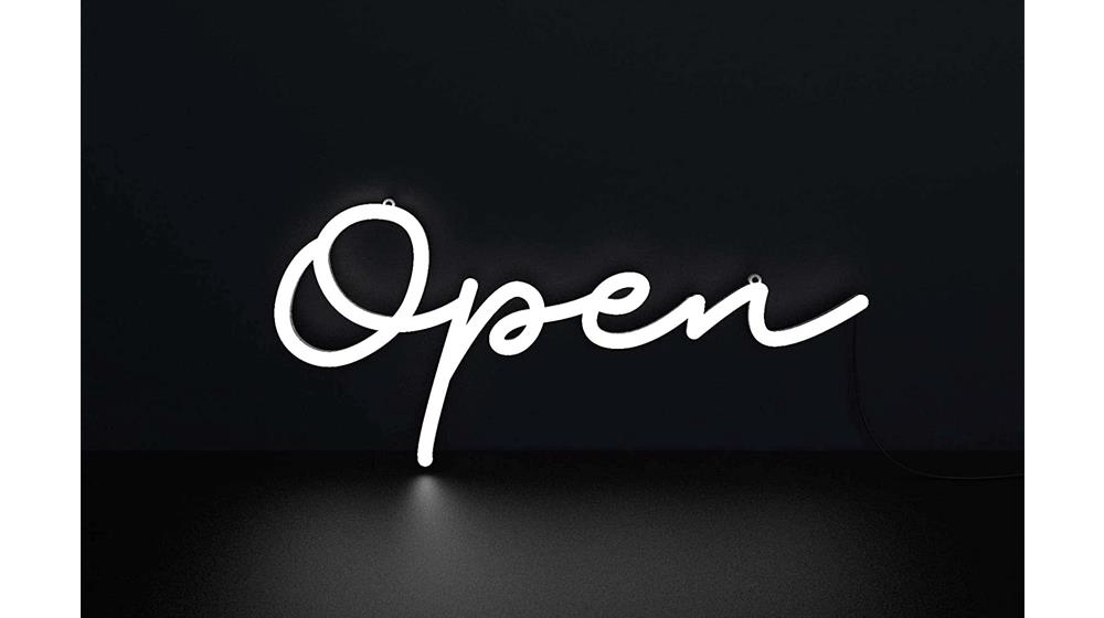 HiNeon Modern Script Open Neon Sign