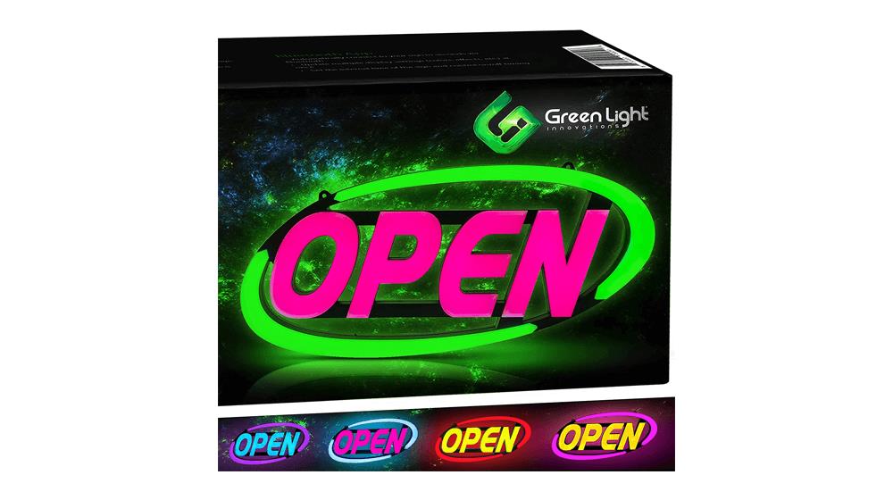 GLI Led Open Sign for Business - Stand Out with 64 Super-Bright Color Combos