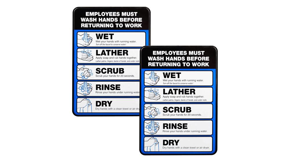 Excello Global Products Employee Must Wash Hand Sign