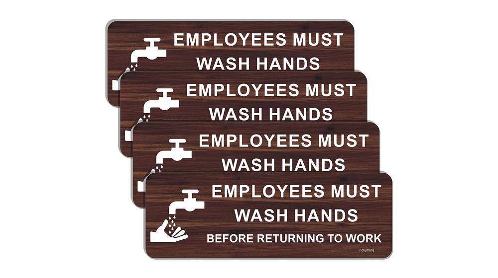 4 Pack Employees Must Wash Hands Before Returning to Work Sign