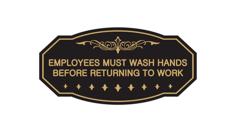 Signs ByLITA Victorian Employees Must Wash Hands Before Returning to Work Sign