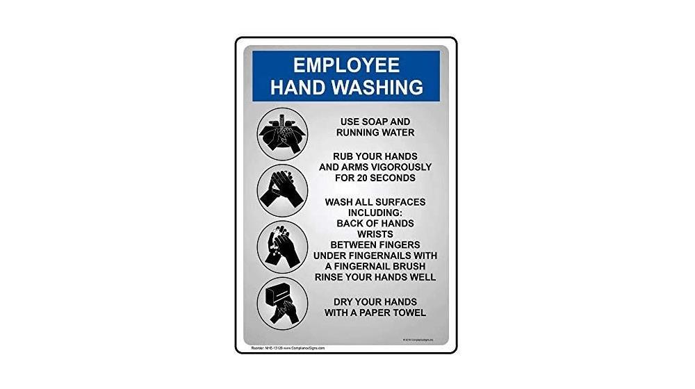 ComplianceSigns.com Employee Hand Washing Sign