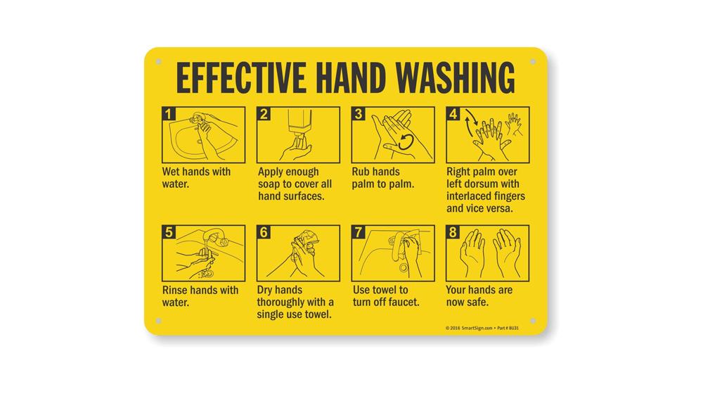 Effective Hand Washing, Sign by SmartSign